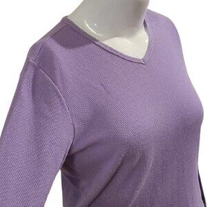 [Basic Editions] Purple Sparkly V-neck Sweater - Size XL